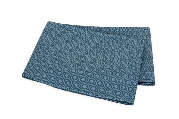 Levi Twin Flat Sheet Bedding Style Matouk Prussian Blue 