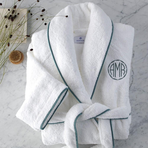 Matouk Cairo Bath Towels (White/White)