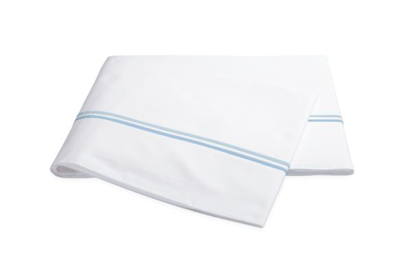 Essex Full/Queen Flat Sheet Bedding Style Matouk Light Blue 