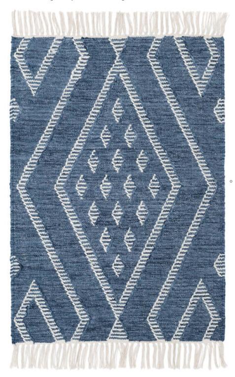 Healy Blue Woven Wool Rug 2x3 Rugs Dash and Albert 