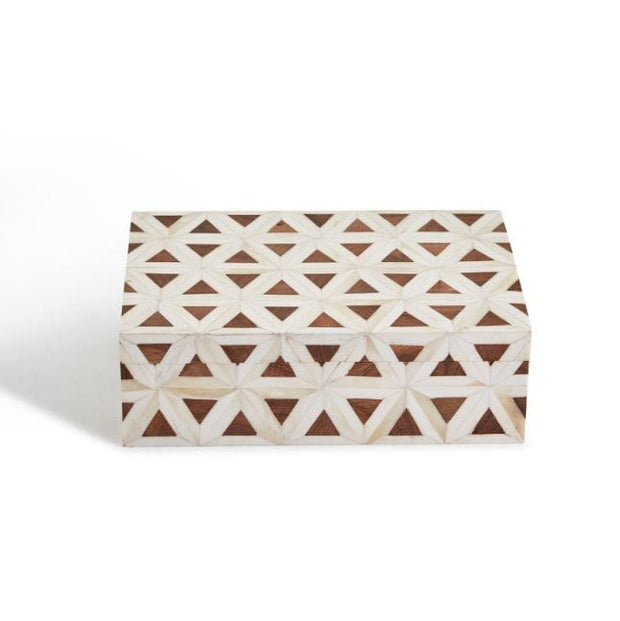 Iniala Triangle Patterned Bone Covered Box Twos Company 