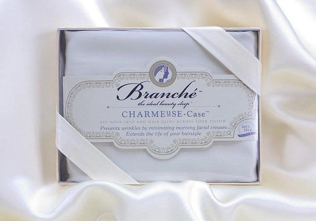 Silk Charmeuse Standard/Queen Pillowcase Bedding Style Branche White 