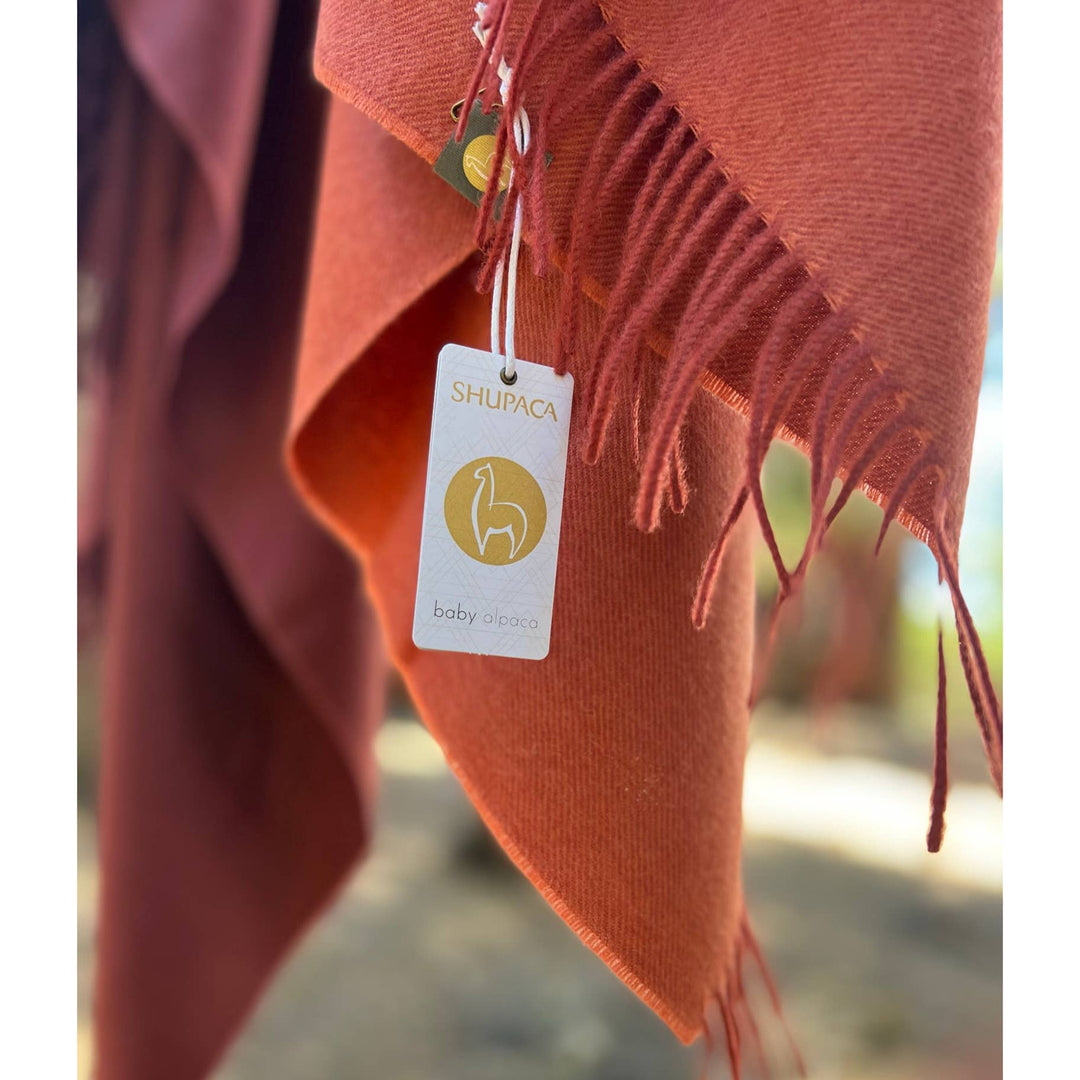 100% Baby Alpaca Throw - Crimson Shupaca Alpaca 