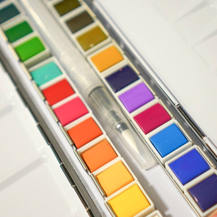24 Color Watercolor Paint Palette Bailey Rae Studio 