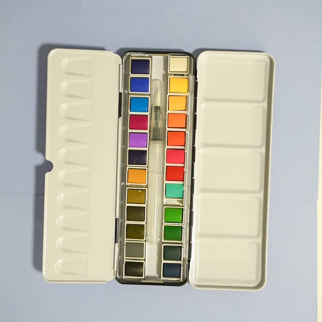 24 Color Watercolor Paint Palette Bailey Rae Studio 
