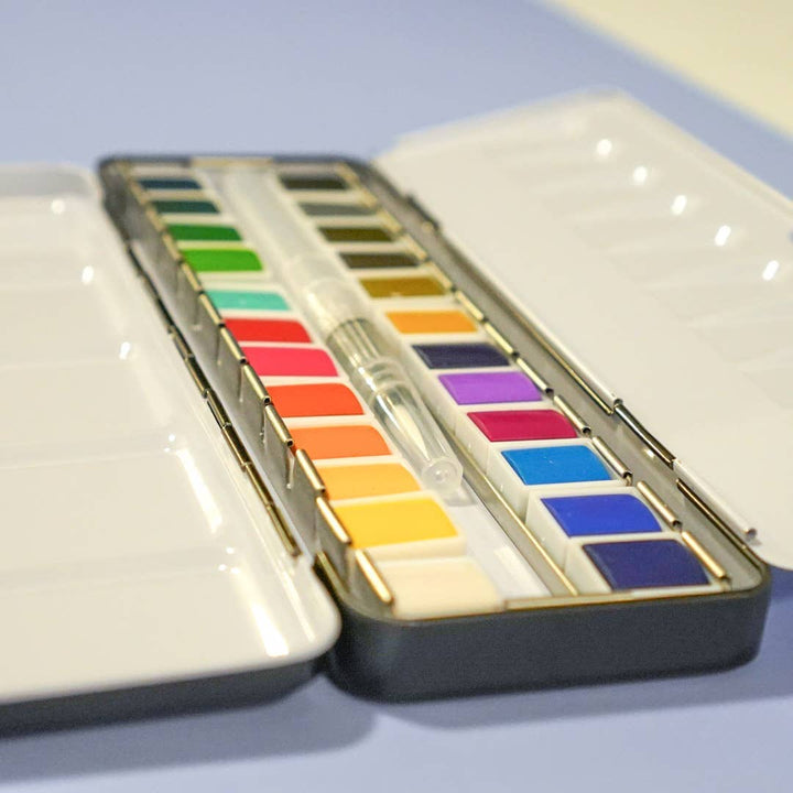 24 Color Watercolor Paint Palette Bailey Rae Studio 