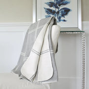 523 - Double Face Windowpane blanket with Stitched Edge Blanket Apparel Solutions/A Soft Idea 