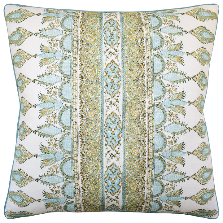 Akola Stripe Pillow 22" Decorative Pillow Ryan Studio Seaglass/Gold 