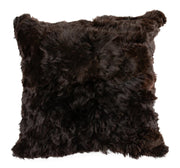 Alpaca Suri Cushion 20x20 Fibre Dark Brown 