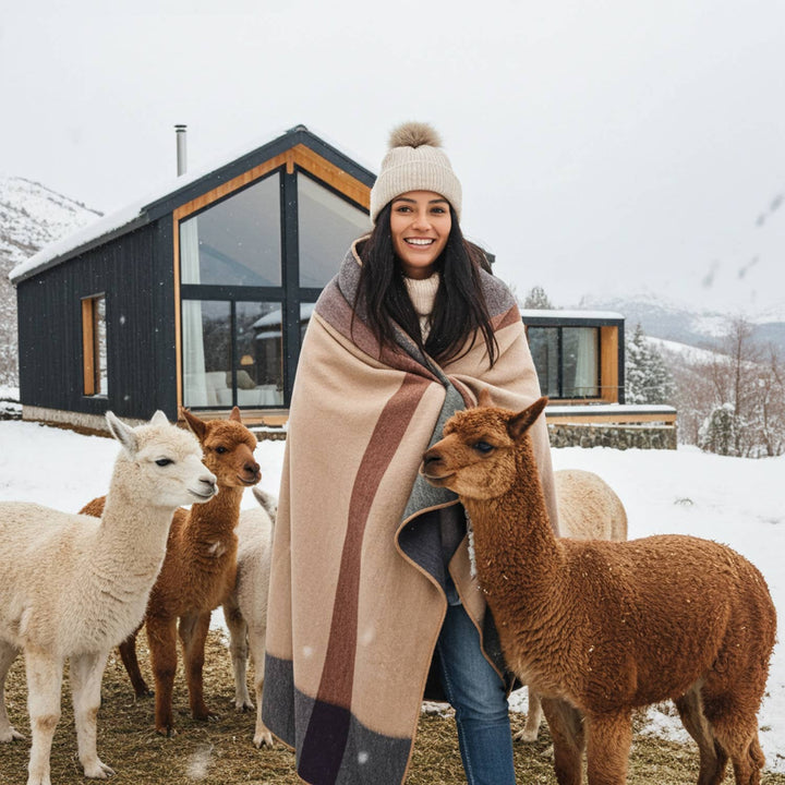 Alpaca Throw Blanket - Mojave Shupaca Alpaca 