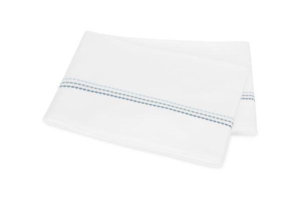 Amara Triple Pearl Flat Sheet Bedding - Duvet Covers Matouk Hazy Pool Twin 