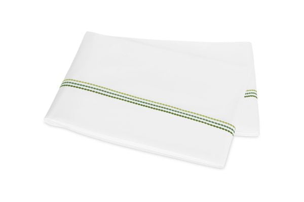 Amara Triple Pearl Flat Sheet Bedding - Duvet Covers Matouk Palm Green Twin 