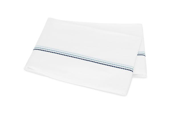 Amara Triple Pearl Flat Sheet Bedding - Duvet Covers Matouk Sailor Blue Twin 