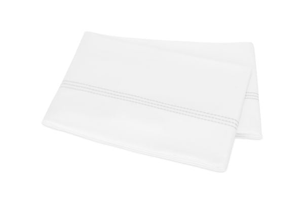 Amara Triple Pearl Flat Sheet Bedding - Duvet Covers Matouk White Twin 