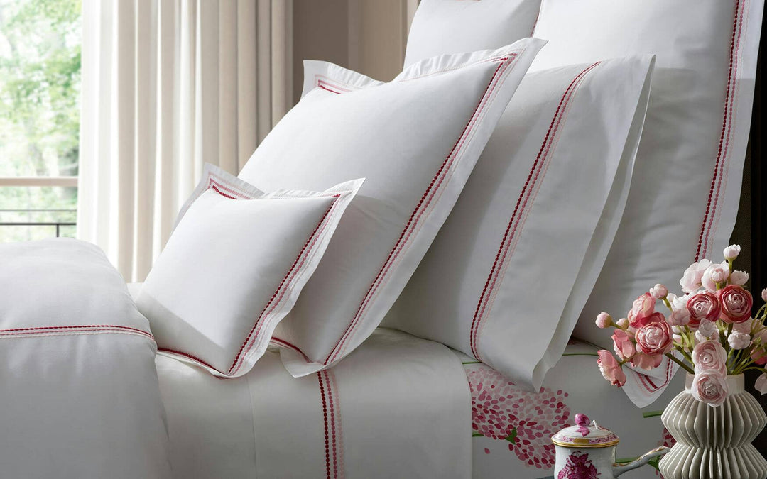 Amara Triple Pearl Pillowcase- Pair Bedding - Duvet Covers Matouk 