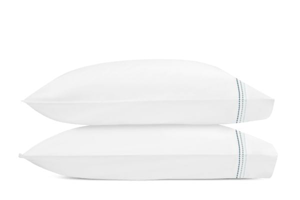 Amara Triple Pearl Pillowcase- Pair Bedding - Duvet Covers Matouk Hazy Pool Standard 
