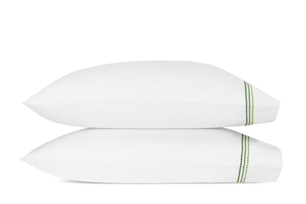 Amara Triple Pearl Pillowcase- Pair Bedding - Duvet Covers Matouk Palm Green Standard 