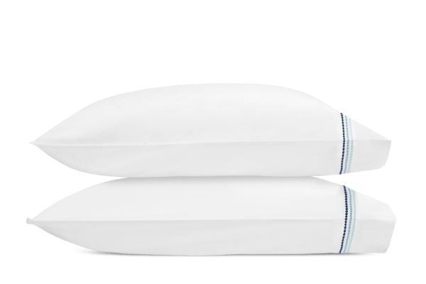 Amara Triple Pearl Pillowcase- Pair Bedding - Duvet Covers Matouk Sailor Blue Standard 