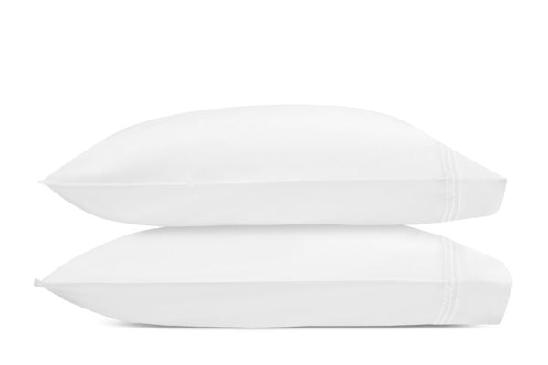 Amara Triple Pearl Pillowcase- Pair Bedding - Duvet Covers Matouk White Standard 