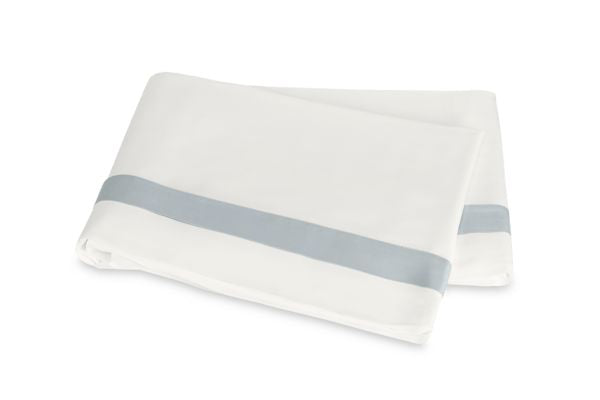 Ambrose King Flat Bedding - Duvet Covers Matouk Bone/Pool 