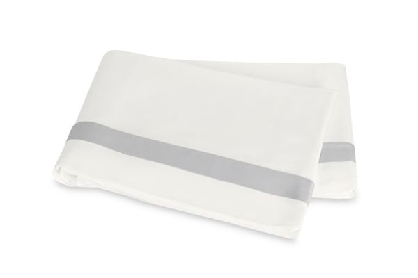 Ambrose King Flat Bedding - Duvet Covers Matouk Bone/Silver 