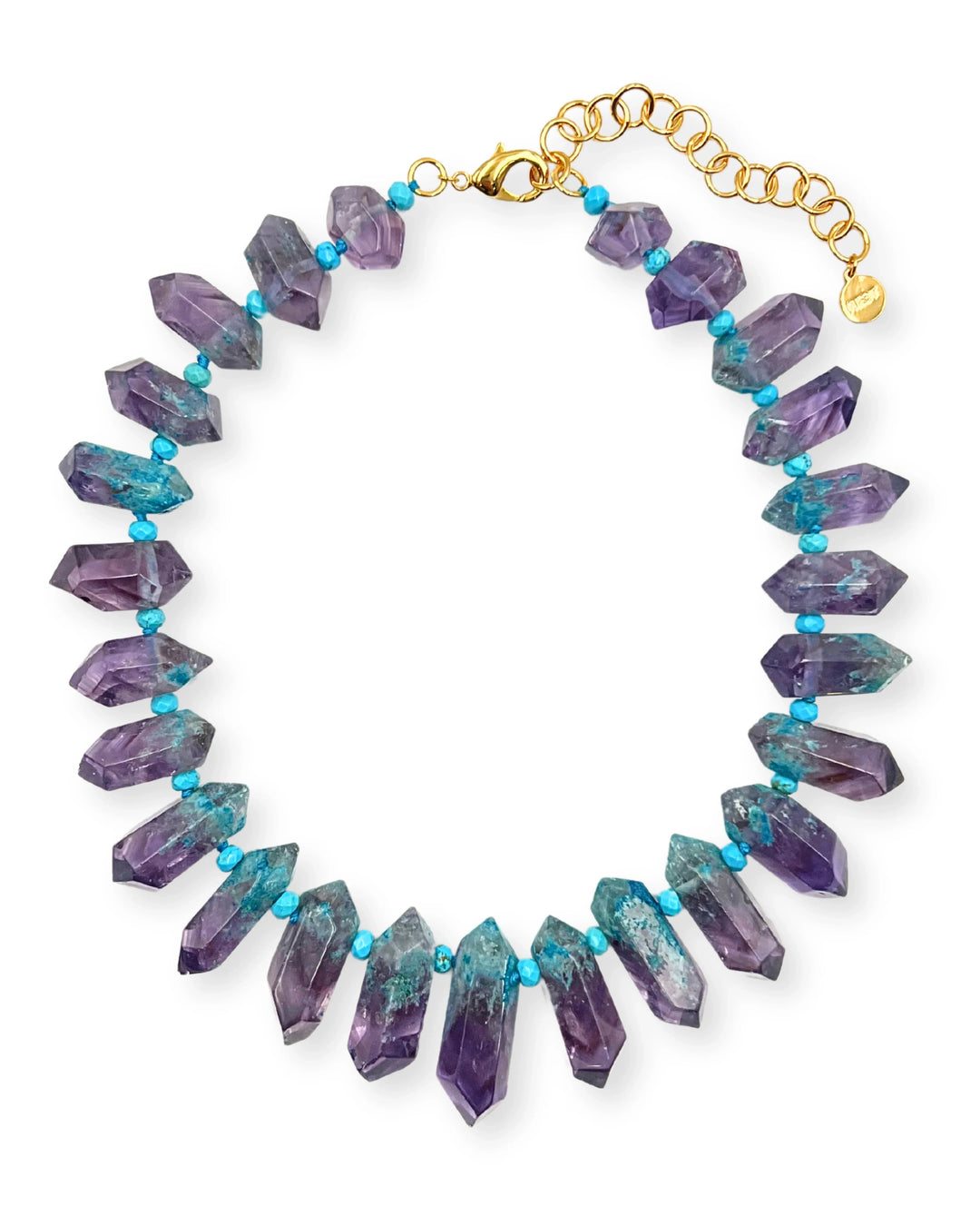 Amethyst and Turquoise Statement Necklace Nest Jewelry 