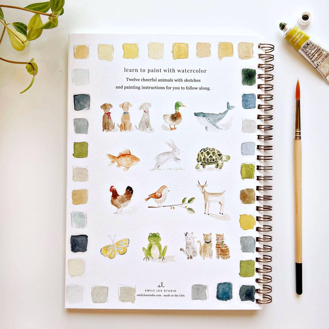 Animals watercolor workbook emily lex studio 