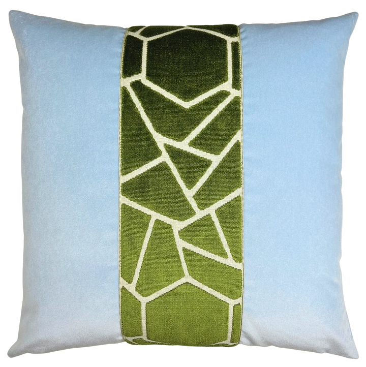Annie Pillow 22" Decorative Pillow Piper-Collection Kiwi/Chambray 