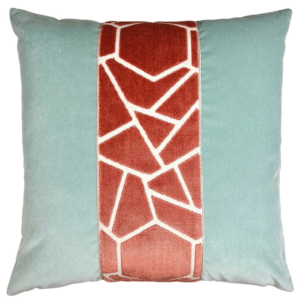 Annie Pillow 22" Decorative Pillow Piper-Collection Watermelon/Shale 
