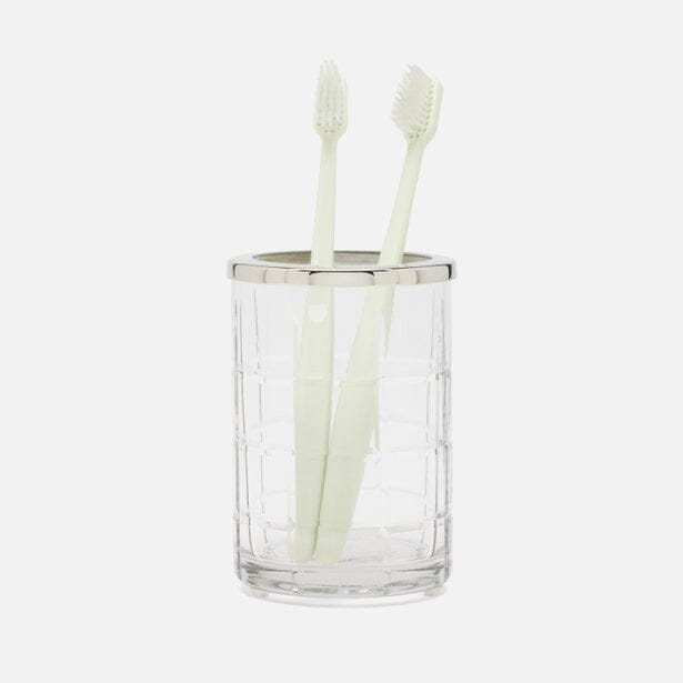 Argos Brush Holder Bath Accessories Pigeon & Poodle Clear Nickel 