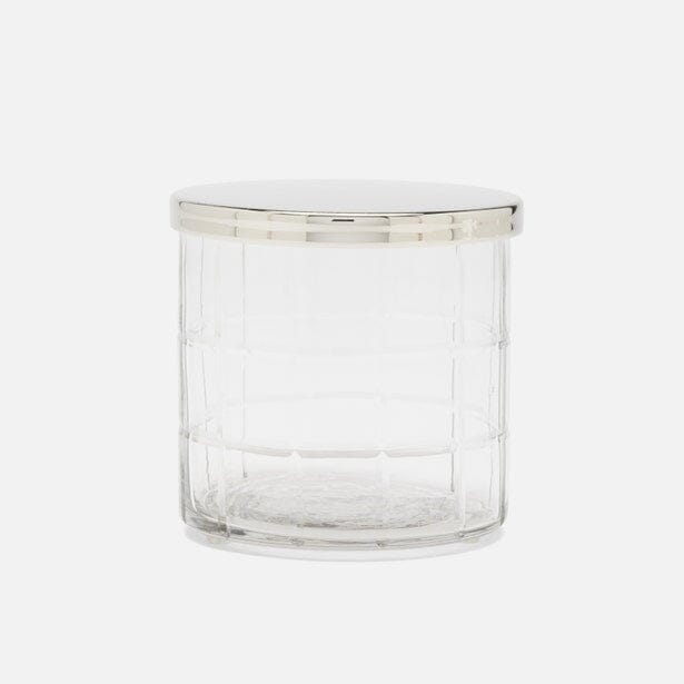 Argos Large Canister - 3.5x4.5 Bath Accessories Pigeon & Poodle Clear Nickel 