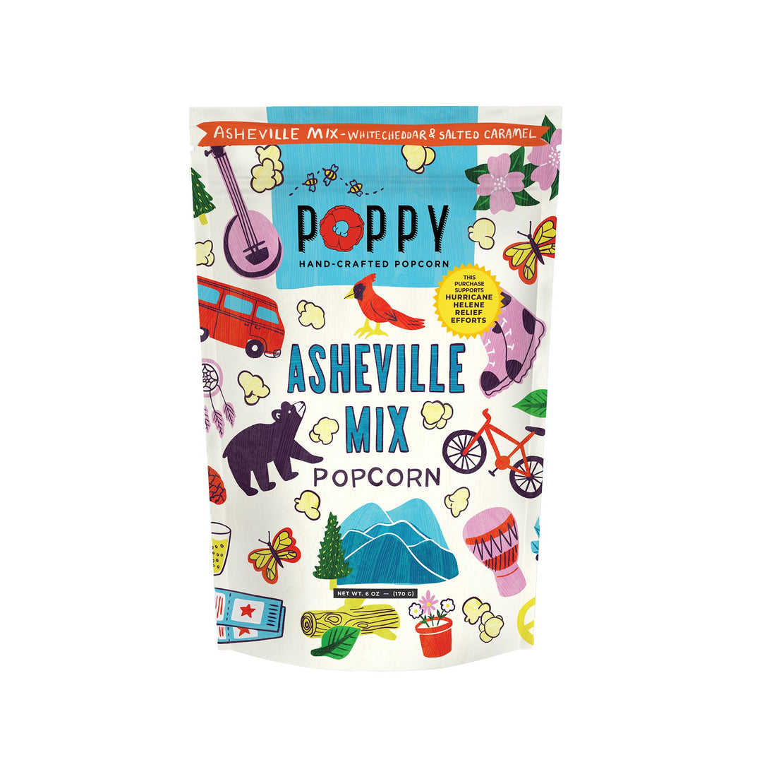 Asheville Mix Artist Bag Popcorn Poppy Hand-Crafted Popcorn 