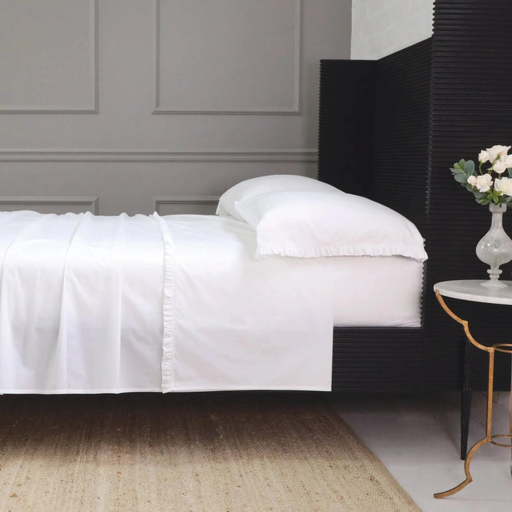 Audrey Ruffle Cotton Percale Sheet Set Bedding Style Pom Pom at Home 