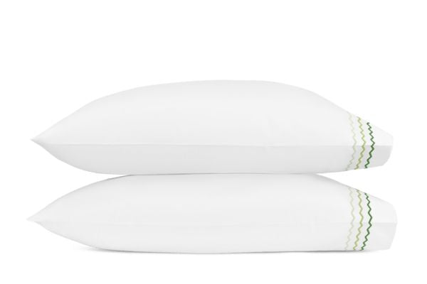 Axel Pillowcases-Pair Bedding Style Matouk Spring Green Standard 