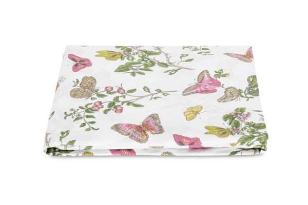 Baudin Butterfly Queen Fitted Sheet Bedding Style Matouk Pink 