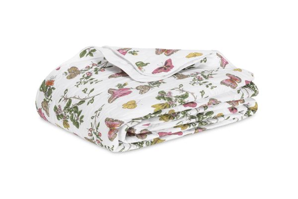 Baudin Butterfly Queen Quilt Bedding Style Matouk Pink 