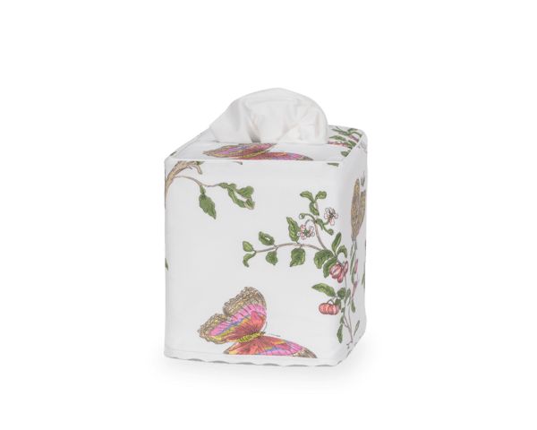 Baudin Butterfly Tissue Box Cover Bathroom Accessories Matouk Pink 