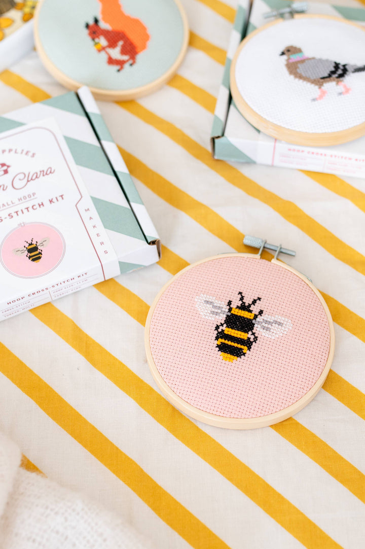 Beginner Bumble Bee Cross Stitch Kit Cotton Clara Craft Kits & Supplies 