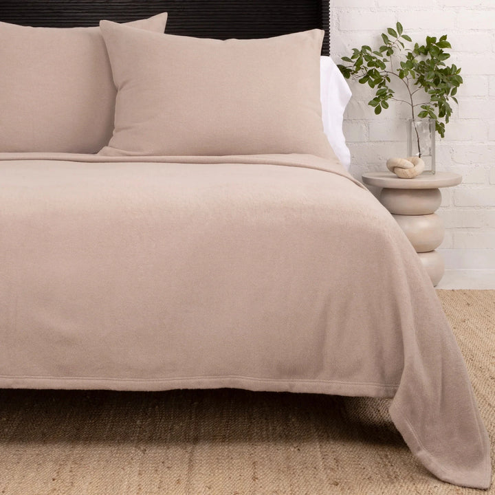 Billie Blanket Bedding Style Pom Pom at Home Taupe Queen 