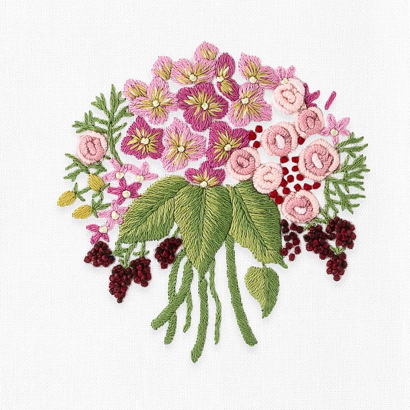 Bouquet Pink Hand Towel Henry Handwork 