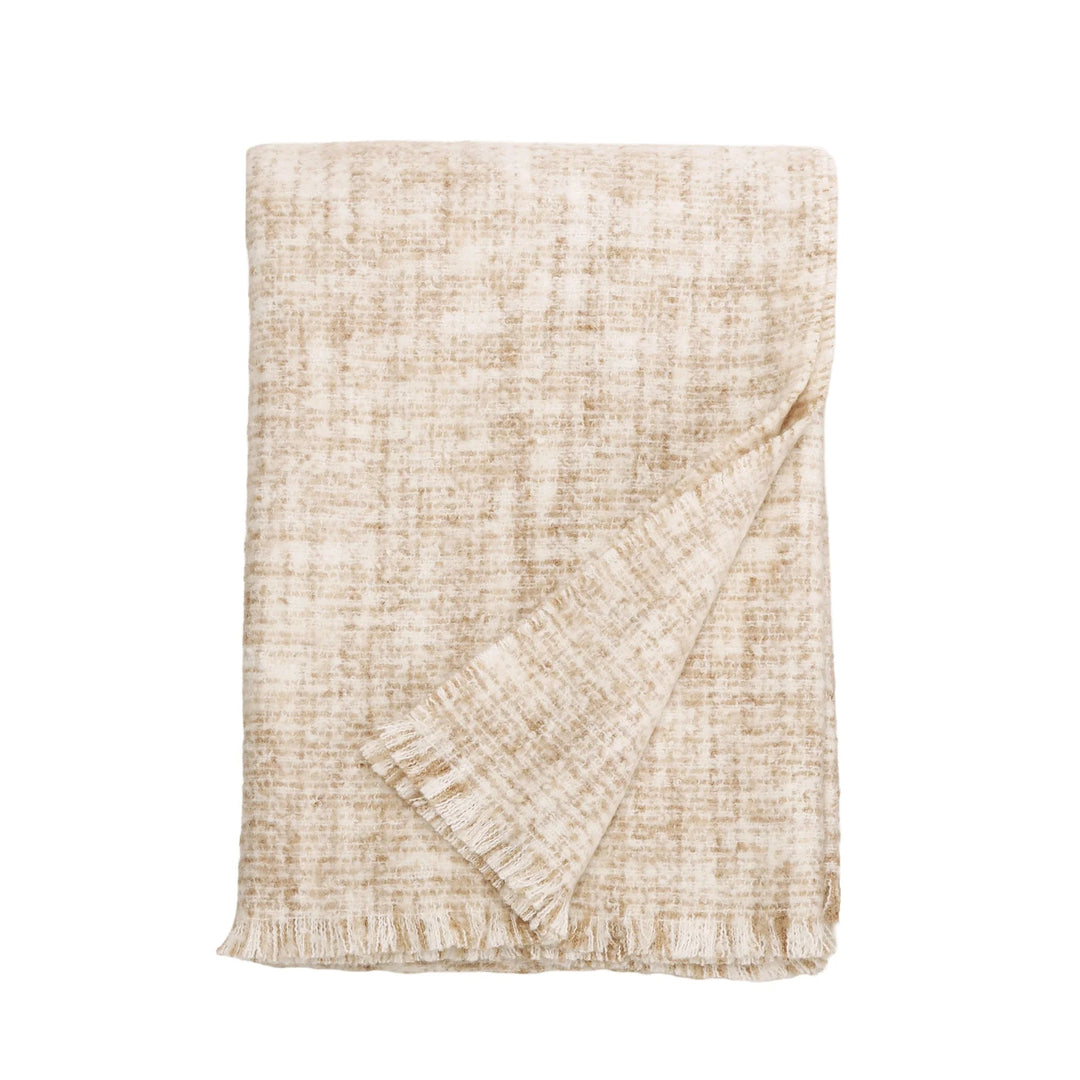 Bozeman Oversized Throw Bedding Style Pom Pom at Home Ivory Oat 