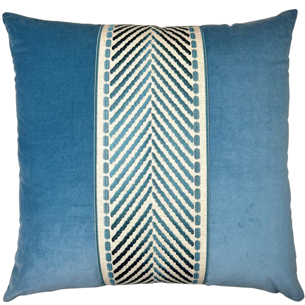 Brooks Pillow 22x22 Decorative Pillow Piper-Collection Light Blue 
