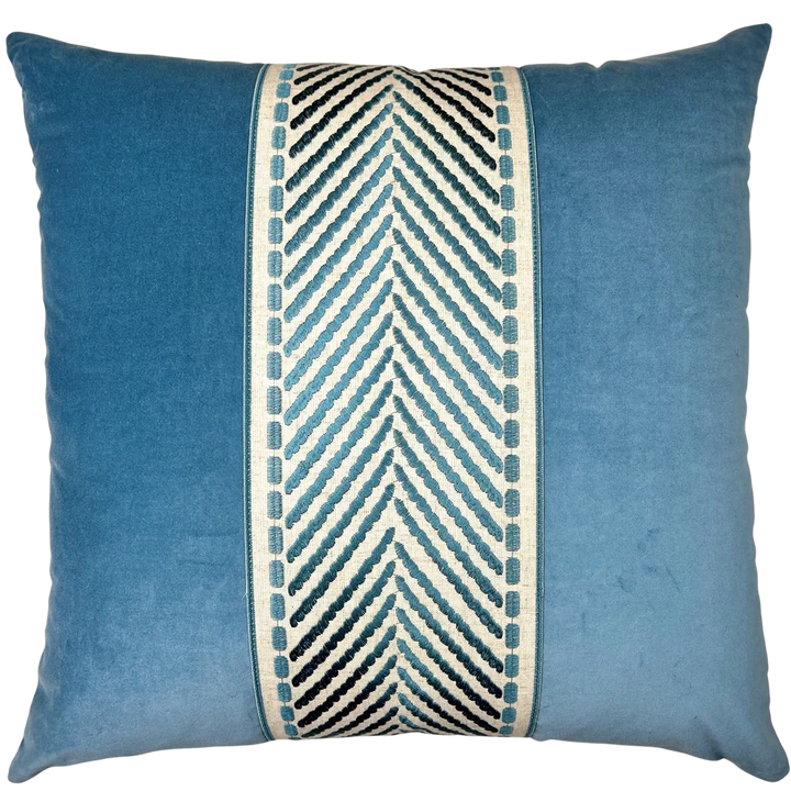 Brooks Pillow 22x22 Decorative Pillow Piper-Collection Light Blue 