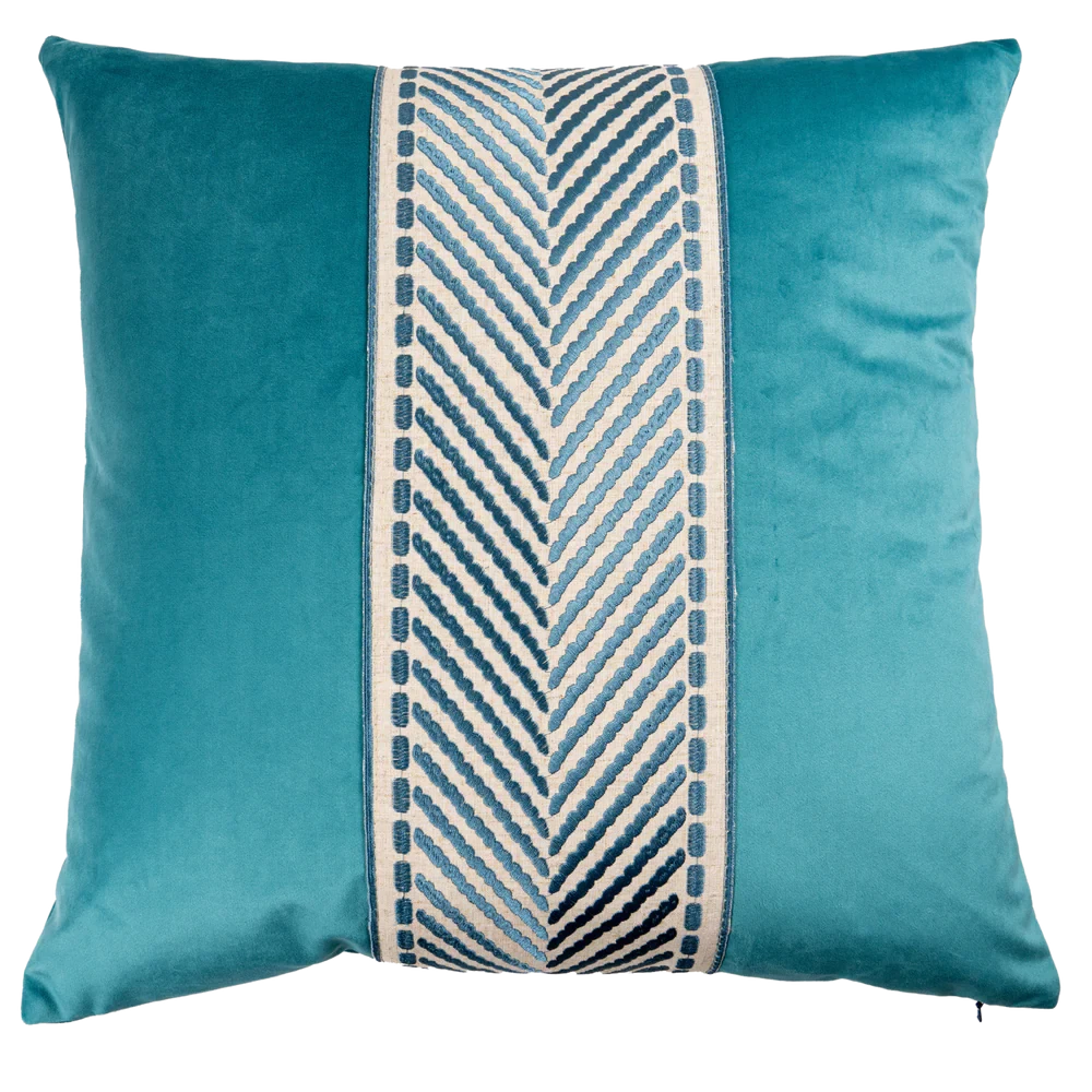 Brooks Pillow 22x22 Decorative Pillow Piper-Collection Teal 