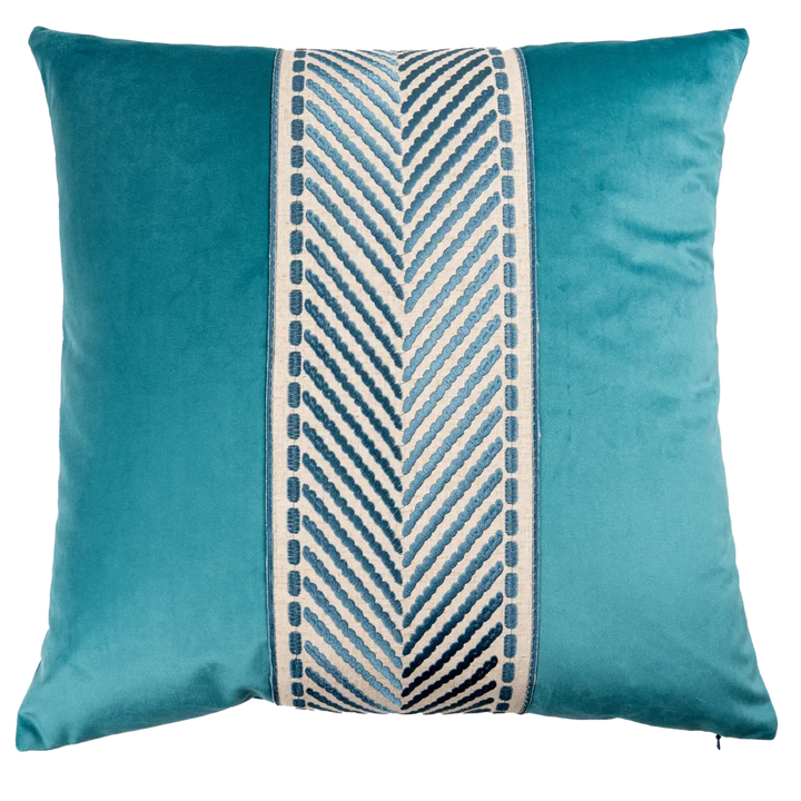Brooks Pillow 22x22 Decorative Pillow Piper-Collection Teal 