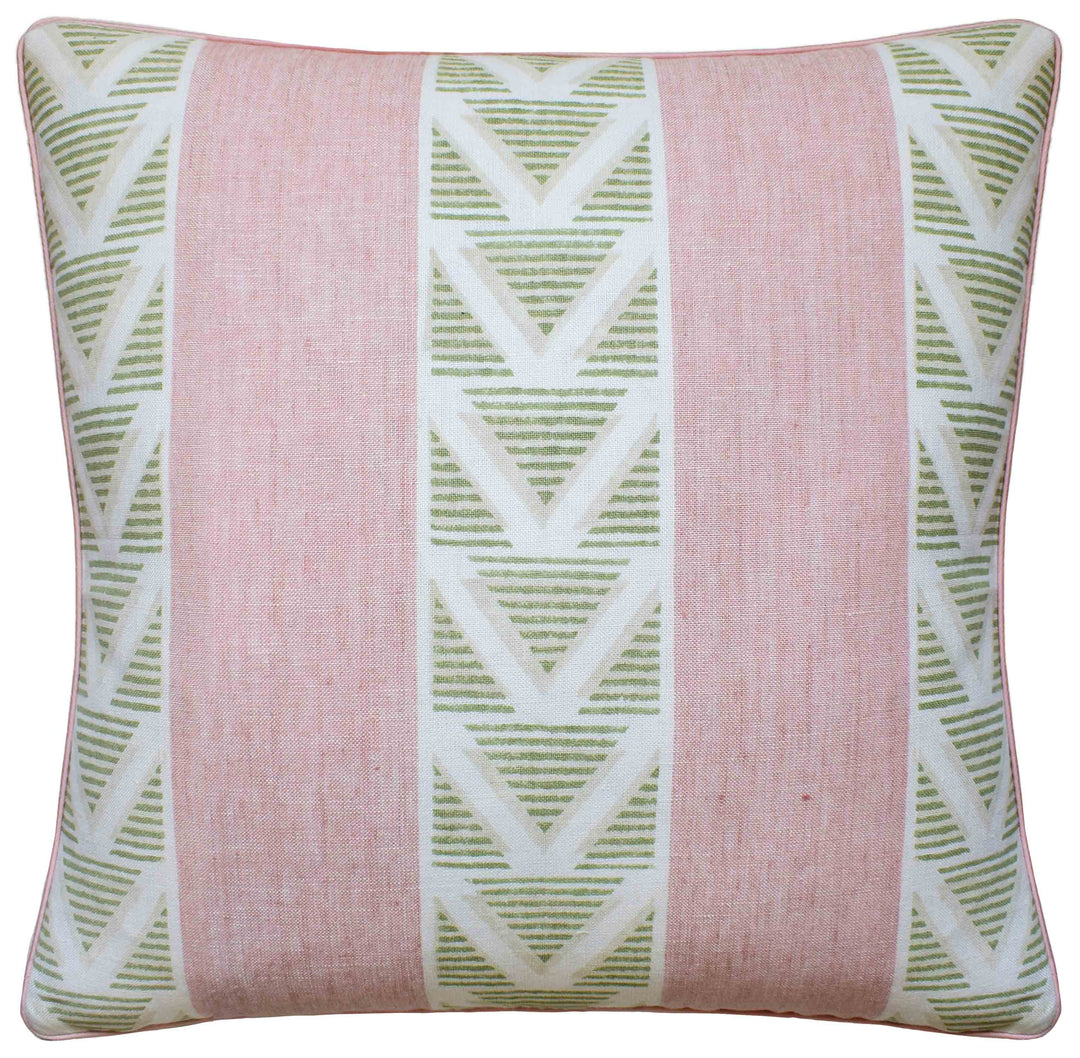 Burton Stripe Pillow Decorative Pillow Ryan Studio Blush/Green 