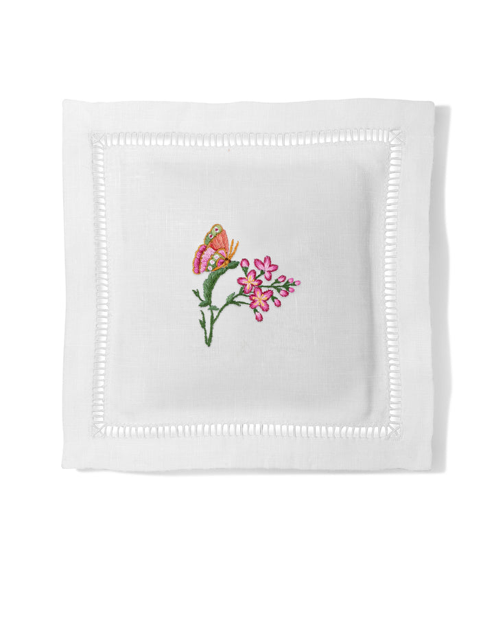 Butterflies & Flower Lavender-Filled Linen Sachet Henry Handwork 