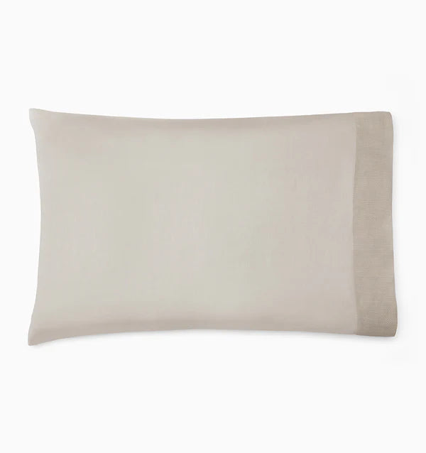 Carlotta King Pillowcase- Pair Bedding Sferra Taupe 