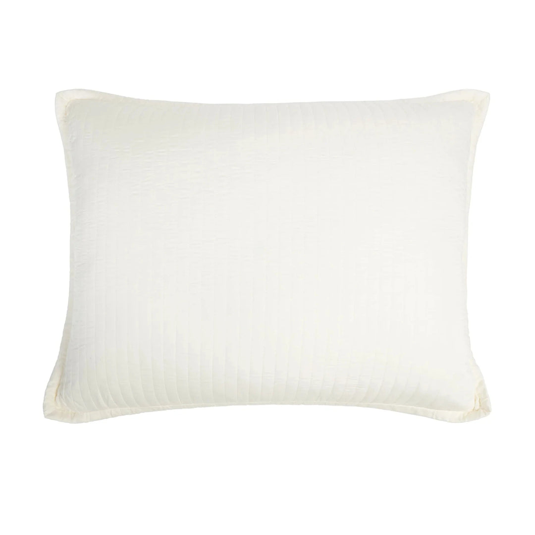 Carlyle Sham Bedding Style Pom Pom at Home Ivory Standard 