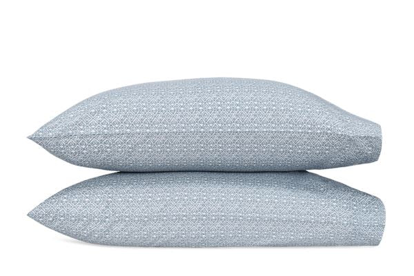 Catarina Standard Pillowcases- Pair Bedding Style matouk Hazy Blue 